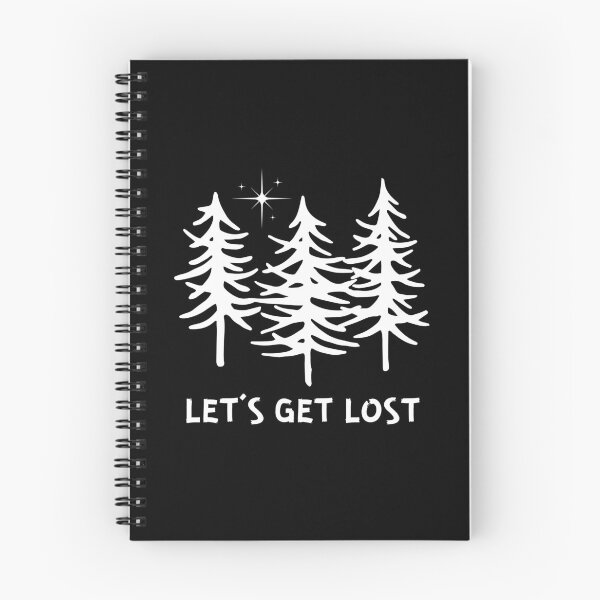 Item preview, Let's Get Lost, Outdoor Adventure, Forest Trees on a Starry Night, White Print designed and sold by tumbleweedphoto.
