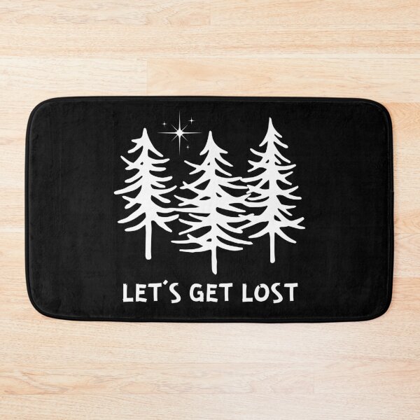 Item preview, Let's Get Lost, Outdoor Adventure, Forest Trees on a Starry Night, White Print designed and sold by tumbleweedphoto.