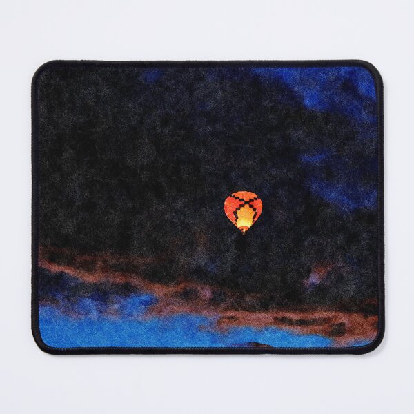 Item preview, Watercolor painting of a hot air balloon floating in a dark sky designed and sold by GestaltImagery.