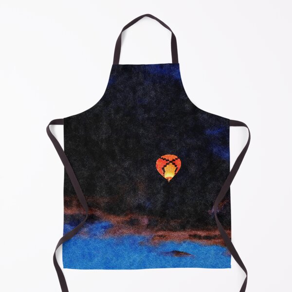 Item preview, Watercolor painting of a hot air balloon floating in a dark sky designed and sold by GestaltImagery.