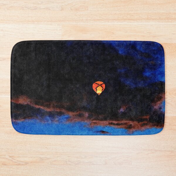 Item preview, Watercolor painting of a hot air balloon floating in a dark sky designed and sold by GestaltImagery.