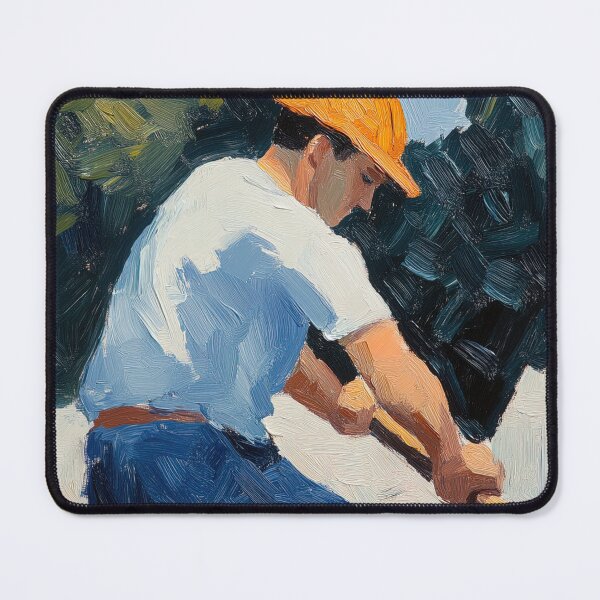 Item preview, Construction worker | Post-impressionist painting style designed and sold by ComicsFactory.
