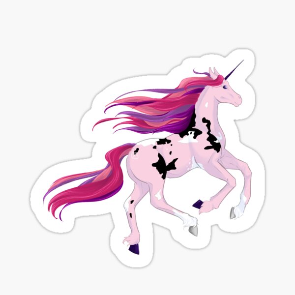 Item preview, Galloping Aceflux Unicorn Sticker designed and sold by natscolours.