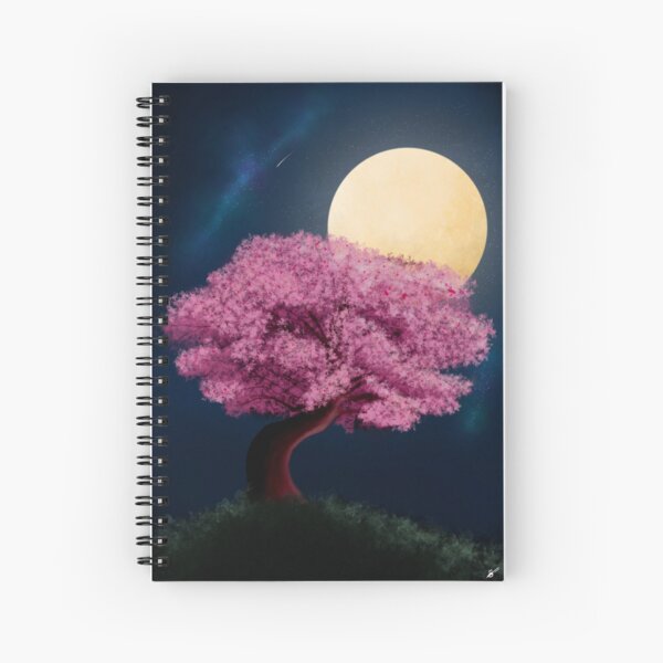 Aperçu de l'œuvre Sakura au clair de lune créée et vendue par Penguin Palette .