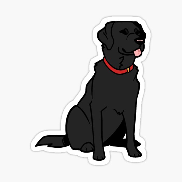 Vista previa del artículo con la obra «Labrador negro sentado», diseñado y vendido por IttyBittyPups.