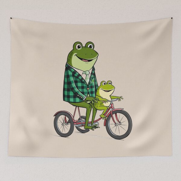 Item preview,  Frog and toad riding a bicycle designed and sold by Nature's Palette.