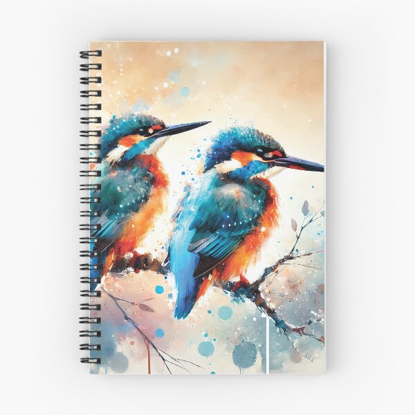 Item preview, two vibrant kingfishers perched on a branch designed and sold by Random Designs.