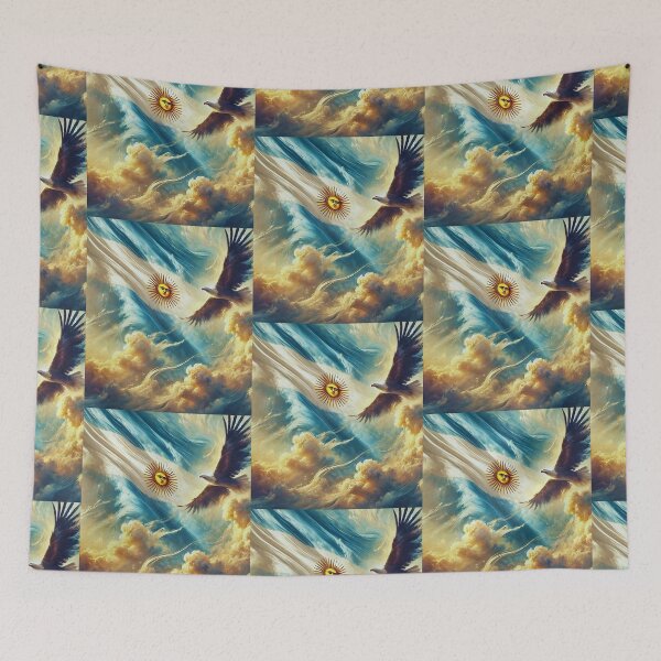 Item preview, ??❇️❇️ "Argentine Pride: Eagle and Flag in Flight"??? designed and sold by Tienda Argentina.