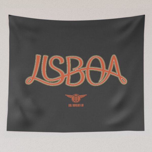 Item preview, Orange Lisbon swash lettering designed and sold by LostTravelersLab.