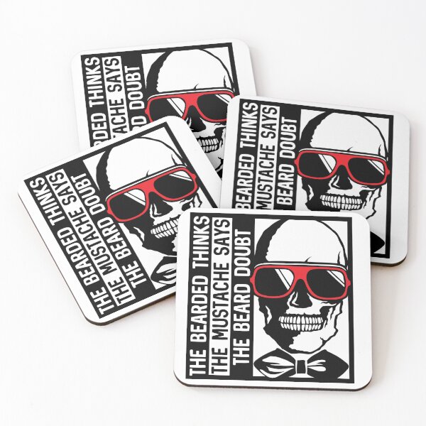 Aperçu de l'œuvre tete de mort hipster citation barbu bearded mustache beard lunette de soleil créée et vendue par Achille3777.