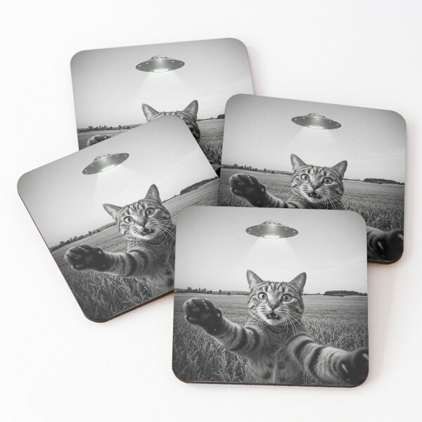 Item preview, Alien Cat Abduction - Funny UFO and Cat Design designed and sold by latelierdechris.