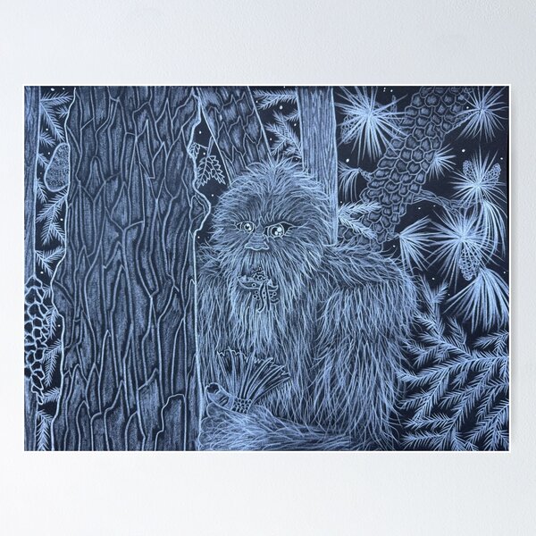 Item preview, “Primal Solitude” Sasquatch - Bigfoot Fisherman designed and sold by SasquatchShop.