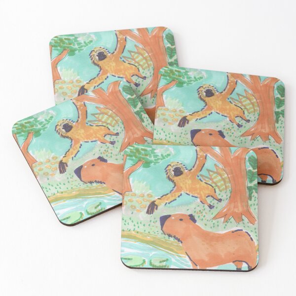 Item preview, gibbon and capybaras designed and sold by guilhernunes.