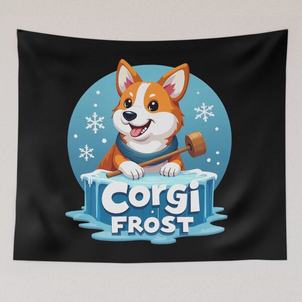 Aperçu de l'œuvre Sculpteur sur glace Corgi – Corgi Frost Winter Artistry créée et vendue par zoughlal.