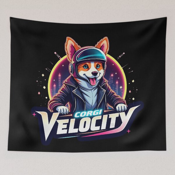 Item preview, Neon Biker Corgi – Corgi Velocity Futuristic Edge designed and sold by zoughlal.