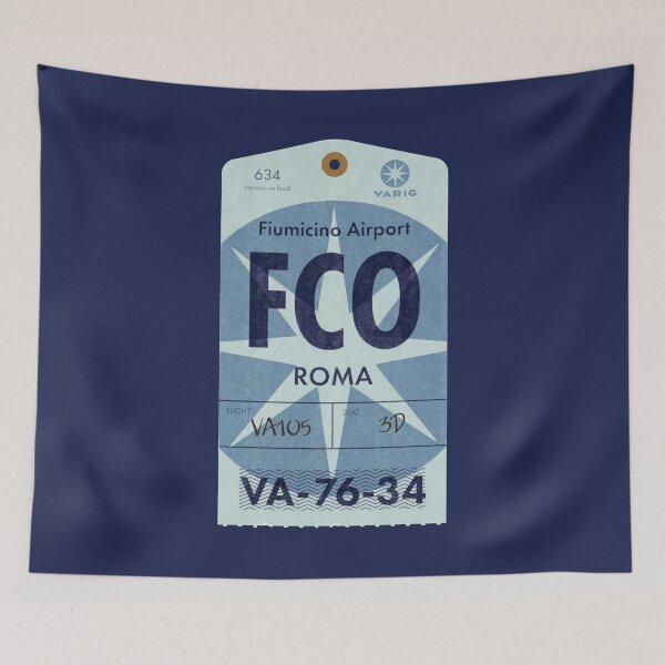 Item preview, Vintage Varig airtag to Roma designed and sold by LostTravelersLab.