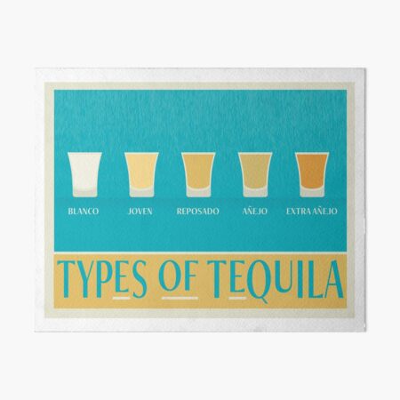 Artikel-Vorschau von Tequila-Sorten Vintage-Poster-Design mit verschiedenen Schnapsgläsern mit verschiedenen Tequila-Sorten, designt und verkauft von Jdawnink.