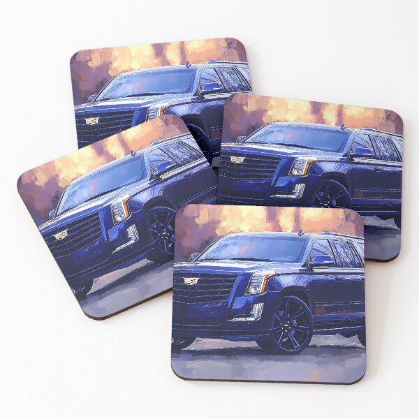Item preview, "Midnight Blue Cadillac Escalade – Digital Pop Art Print" IV designed and sold by AutoPopStudio.