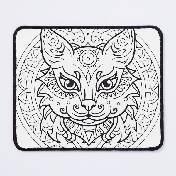 Item preview, Cat Coloring Page Pattern designed and sold by DavidColoring.