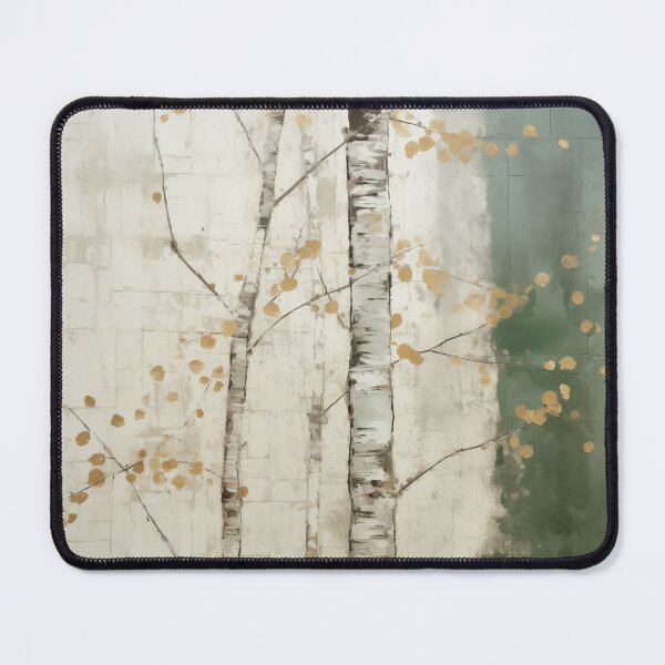 Item preview, Japandi and wabi sabi style rustic birch tree in sage and neutral designed and sold by filigreedigital.