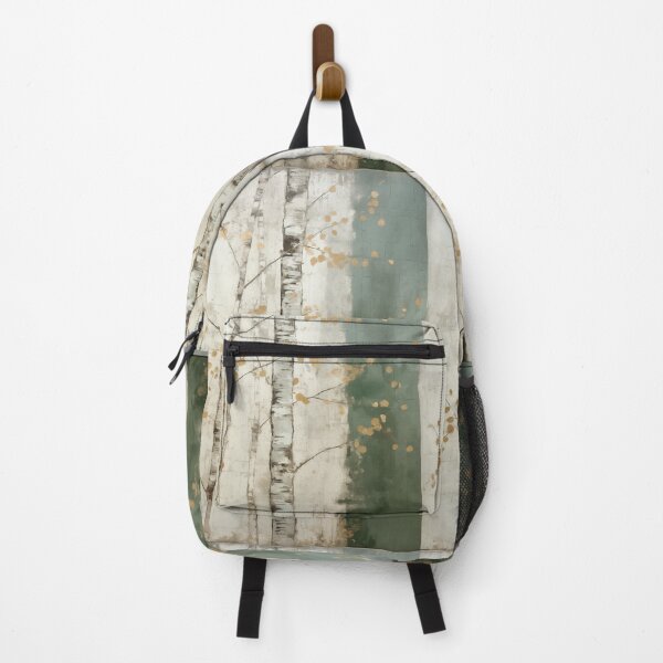 Item preview, Japandi and wabi sabi style rustic birch tree in sage and neutral designed and sold by filigreedigital.