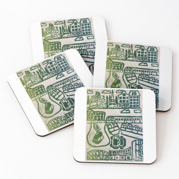 Item preview, Travel Lino Print designed and sold by snoozyfaeriearttt.