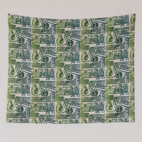 Item preview, Travel Lino Print designed and sold by snoozyfaeriearttt.
