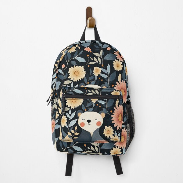 Vista previa del artículo con la obra «Patrón de oso otoñal: hojas y flores primaverales de estilo bohemio», diseñado y vendido por TuncGK.