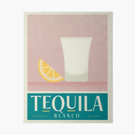 Artikel-Vorschau von Blanco Tequila Shot Vintage Poster Design mit elegantem Glas und Garnitur, designt und verkauft von Jdawnink.