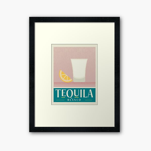 Item preview, Blanco Tequila Shot Vintage Poster design with elegant glass and garnish designed and sold by Jdawnink.