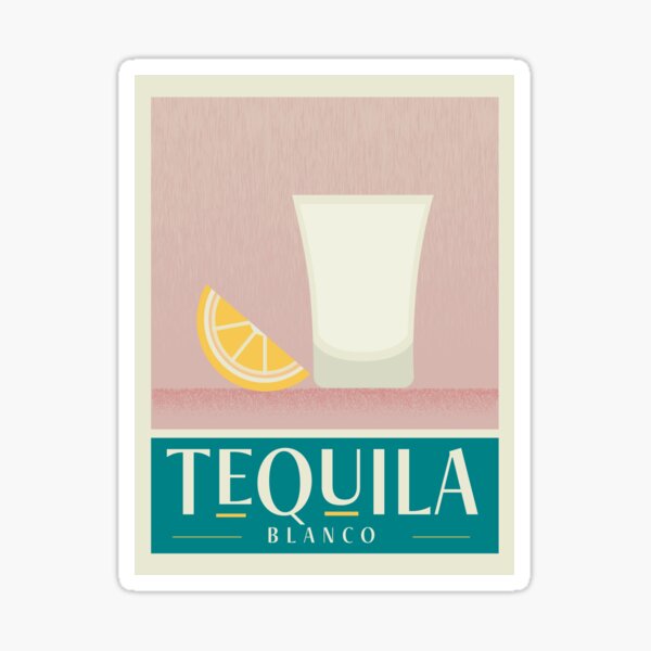 Item preview, Blanco Tequila Shot Vintage Poster design with elegant glass and garnish designed and sold by Jdawnink.