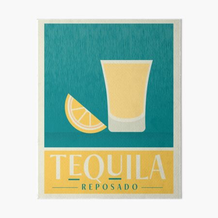 Artikel-Vorschau von Reposado Tequila Shot Vintage Poster Design mit elegantem Glas und Garnitur, designt und verkauft von Jdawnink.