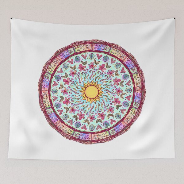 Item preview, Mandala 'make peace not war' designed and sold by weedstamps.