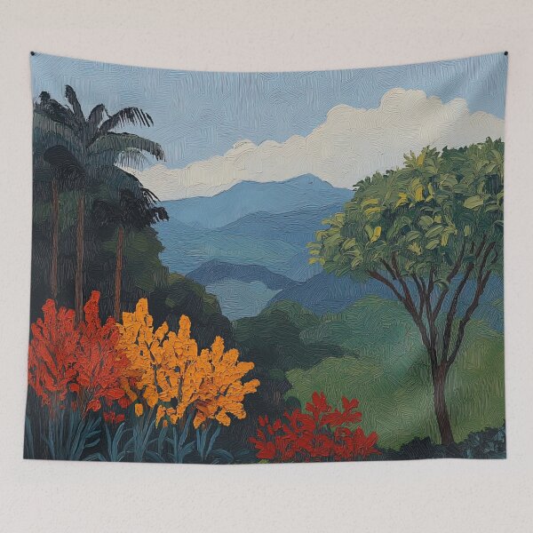 Item preview, Costa Rica landscape | Post-impressionist painting style designed and sold by ComicsFactory.