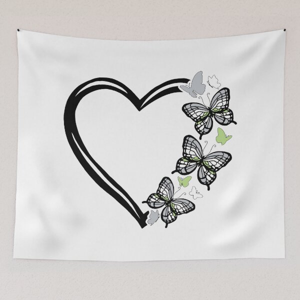 Item preview, Agender Pride Flying Butterfly Heart  designed and sold by QueenS-Gallery.