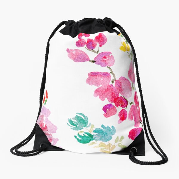 Aperçu de l'œuvre Jardin floral d'orchidées et pivoines aux tons pastel aquarelle créée et vendue par Harena Grace .
