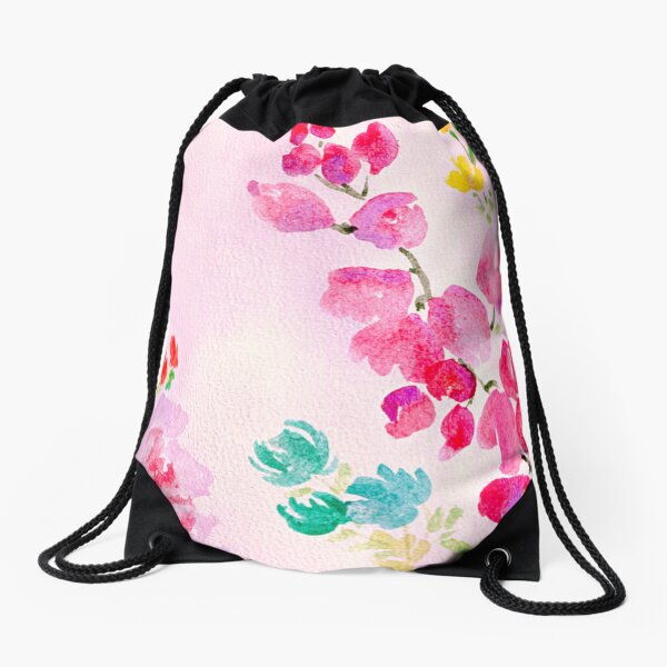 Aperçu de l'œuvre Composition florale aquarelle - Orchidées et Pivoines aux tons pastel créée et vendue par Harena Grace .