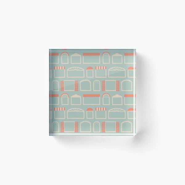Item preview, Lively window styles from welcoming homes on teal background designed and sold by aysegulkacar.