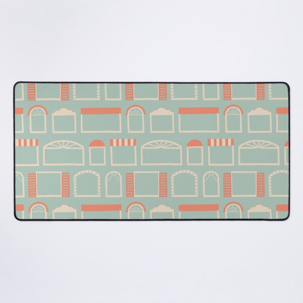 Item preview, Lively window styles from welcoming homes on teal background designed and sold by aysegulkacar.