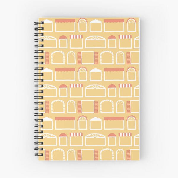 Item preview, Lively window styles from welcoming homes on yellow background designed and sold by aysegulkacar.