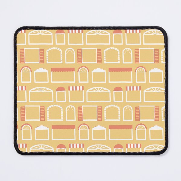 Item preview, Lively window styles from welcoming homes on yellow background designed and sold by aysegulkacar.