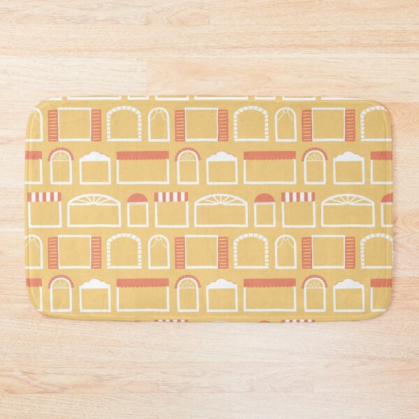Item preview, Lively window styles from welcoming homes on yellow background designed and sold by aysegulkacar.