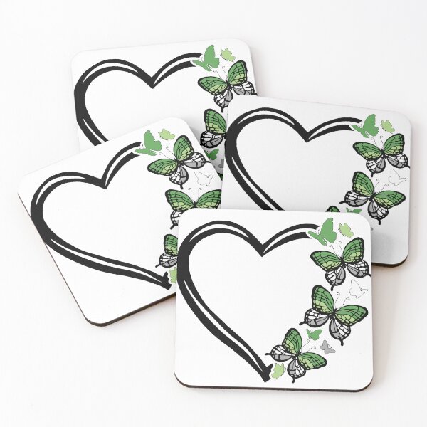 Item preview, Aromantic Pride Flying Butterfly Heart  designed and sold by QueenS-Gallery.