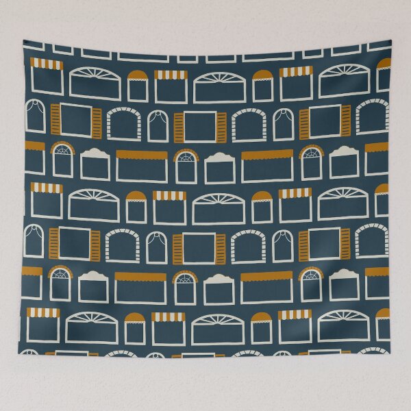Item preview, Lively window styles from welcoming homes on midnight blue designed and sold by aysegulkacar.
