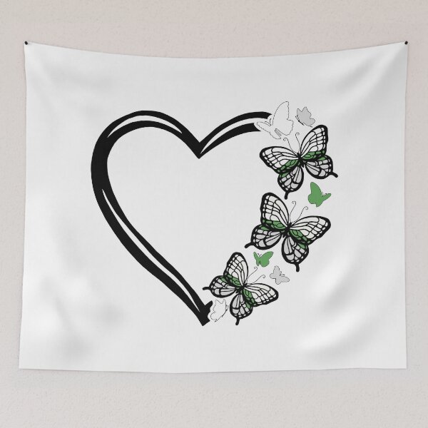 Item preview, Demiromantic Pride Flying Butterfly Heart  designed and sold by QueenS-Gallery.