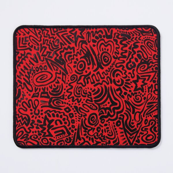 Vista previa del artículo con la obra «Diseño psicodélico rojo y negro», diseñado y vendido por sofjac.