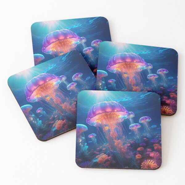 Item preview, Bioluminescent jellyfish under the Ocean designed and sold by Shop_DOUBLEOSOO.