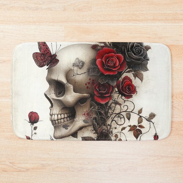 Item preview, Memento Mori Bloom: The Skull's Embrace of Crimson and Shadow designed and sold by bloorose.