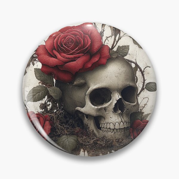 Item preview, Mortality's Bloom: The Skull Crowned in Crimson Velvet designed and sold by bloorose.