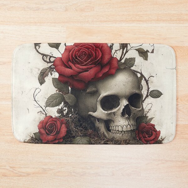 Item preview, Mortality's Bloom: The Skull Crowned in Crimson Velvet designed and sold by bloorose.